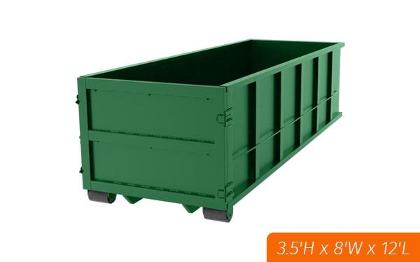 ten yard dumpsters are available for short-term rental